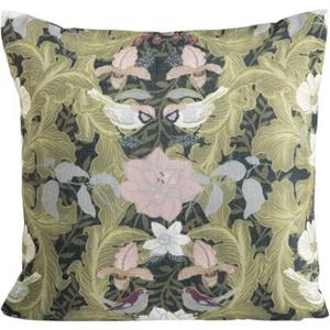 Leen Bakker Sierkusssen Lidy - olijfgroen/roze - 45x45 cm