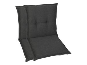 Go-de textil Tuinkussen (Stoelkussens voor stoelen met een lage rugleuning, Antraciet)