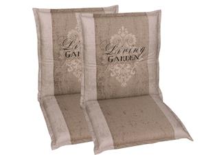Go-de textil Tuinkussen (Stoelkussens voor stoelen met een lage rugleuning, Beige)