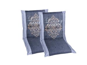 Go-de textil Tuinkussen (Stoelkussens voor stoelen met een lage rugleuning, Grijs)