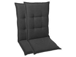 Go-de textil Tuinkussen (Stoelkussens voor stoelen met een normale rugleuning, Antraciet)