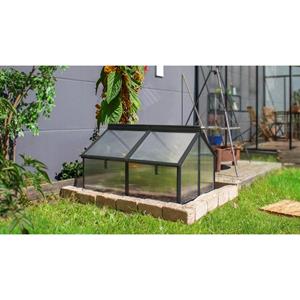 Vitavia Mini Broeikas Gaia Zwart Aluminium + Gestabiliseerde Polycarbonaat Honingraatplaten (hkp) 4mm 119,3x83,1x71,9cm