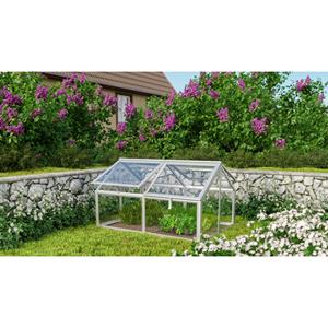 Vitavia Broeibak Jordi Geanodiseerd Aluminium - Kristalheldere Veiligheidsglas 89x124x38/71cm