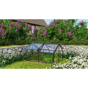 Vitavia Broeibak Jordi Aluminium Zwart - Kristalheldere Veiligheidsglas 89x124x38/71cm