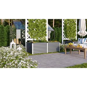 Vitavia Verhoogd Bloembed Linus Zincalume Maat 630 Graniet/geanodiseerd Aluminium