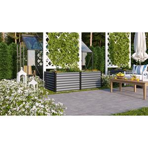 Vitavia Verhoogd Bloembed Linus Zincalume Maat 630 Graniet/zwart