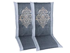 Go-de textil Tuinkussen (Stoelkussens voor stoelen met een normale rugleuning, Grijs)