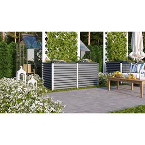 Vitavia Verhoogd Bloembed Linus Maat 858 Graniet/geanodiseerd Aluminium