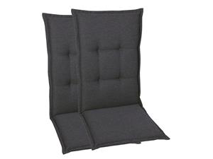 Go-de textil Tuinkussen (Stoelkussens voor stoelen met een lange rugleuning, Antraciet)