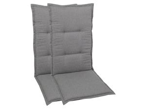 Go-de textil Tuinkussen (Stoelkussens voor stoelen met een lange rugleuning, Grijs)