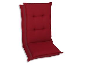 Go-de textil Tuinkussen (Stoelkussens voor stoelen met een lange rugleuning, Kersenrood)