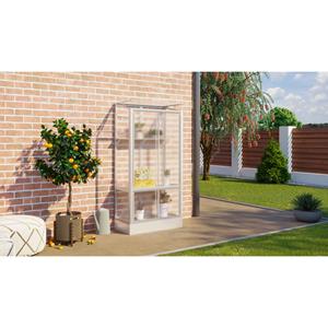 Vitavia Balkonkas Polis 350 Geanodiseerd Aluminium Met Beglazing Van Polycarbonaat 4mm + Stalen Basis 81x43x156/166cm