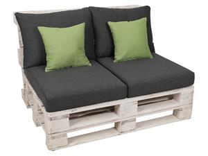 Go-de textil Palletkussenset (Antraciet/groen)