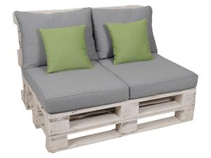 Go-de textil Palletkussenset (Grijs/groen)