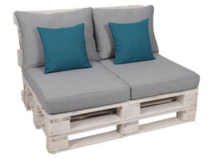 Go-de textil Palletkussenset (Grijs/petrol)