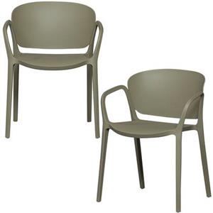 Woood Bent Tuinstoelen - Kunststof - Groen -Set van 2