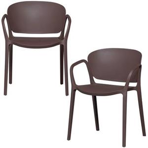 Woood Bent Tuinstoelen - Kunststof - Paars|Bruin - Set van 2