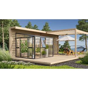 Vitavia Broeikas Athena Maat 7000 Gepoedercoat Aluminium Zwart Gehard Veiligheidsglas (esg) + Polycarbonaat (pc) 10mm