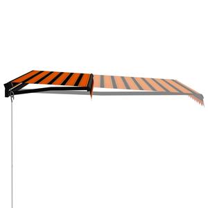 vidaXL Luifel handmatig uittrekbaar 350x250 cm oranje en bruin