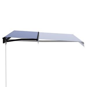 vidaXL Luifel handmatig uittrekbaar 350x250 cm blauw en wit