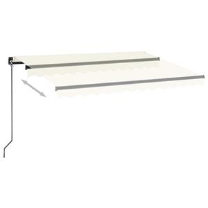 vidaXL Luifel handmatig uittrekbaar met LED 350x250 cm crèmekleurig