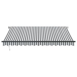 vidaXL Luifel handmatig uittrekbaar 400x300 cm antracietkleurig en wit