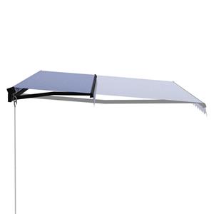 vidaXL Luifel handmatig uittrekbaar 450x300 cm blauw en wit
