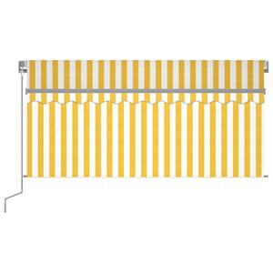 vidaXL Luifel handmatig uittrekbaar rolgordijn LED 3,5x2,5 m geel wit