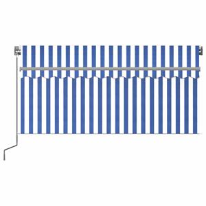 vidaXL Luifel handmatig uittrekbaar rolgordijn LED 3,5x2,5 m blauw wit