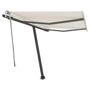 vidaXL Luifel vrijstaand handmatig uittrekbaar 350x250 cm crèmekleurig