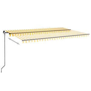 vidaXL Luifel handmatig uittrekbaar 500x300 cm geel en wit