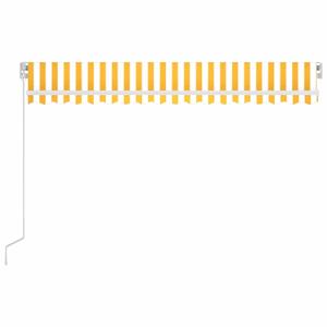 vidaXL Luifel handmatig uittrekbaar met LED 400x300 cm geel en wit