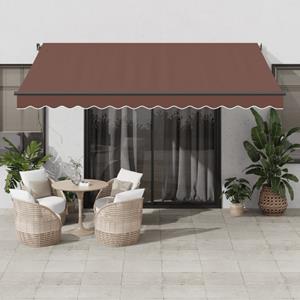 vidaXL Luifel automatisch uittrekbaar 400x300 cm bruin