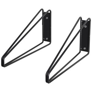 Duraline Plankdrager Dubbel Laag Staal Zwart 24x13,5cm - 2 Stuks
