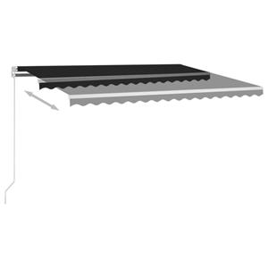 vidaXL Luifel handmatig uittrekbaar met LED 450x350 cm antracietkleur