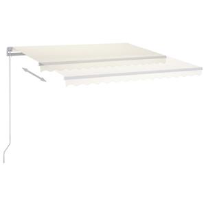 vidaXL Luifel handmatig uittrekbaar met LED 450x350 cm crèmekleurig