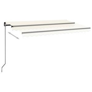 vidaXL Luifel handmatig uittrekbaar 400x350 cm crèmekleurig