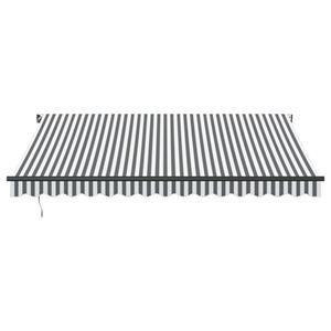 vidaXL Luifel handmatig uittrekbaar 400x350 cm antraciet en wit
