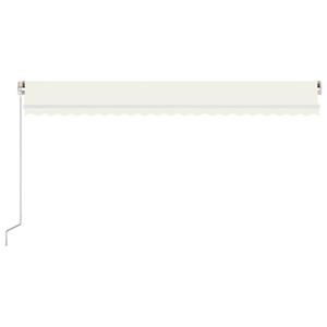 vidaXL Luifel handmatig uittrekbaar met LED 500x300 cm crèmekleurig