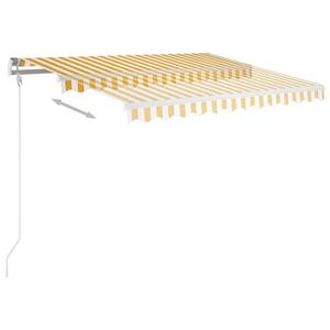 vidaXL Luifel automatisch met LED en windsensor 300x250 cm geel en wit