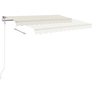 vidaXL Luifel automatisch met LED en windsensor 300x250 cm crèmekleur