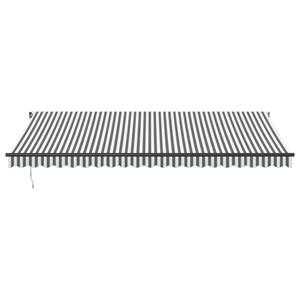 vidaXL Luifel handmatig uittrekbaar 500x350 cm antraciet en wit