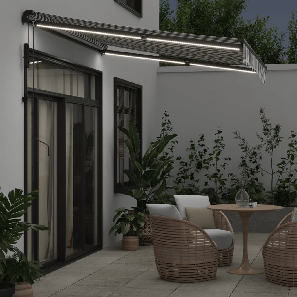vidaXL Luifel automatisch uittrekbaar LED 300x250 cm antraciet en wit