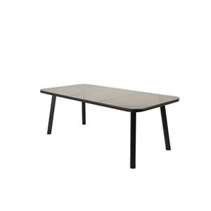 Fjôrd  Tuintafel Zwart Wicker 200cm - Glas - Paola