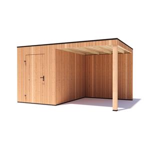 Tuinvoordeel tuinhuis Kubix Douglas 200 x 300 cm + 250 cm overkapping