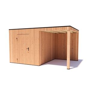 Tuinvoordeel tuinhuis Kubix Douglas 250 x 300 cm + 200 cm overkapping