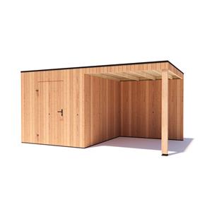 Tuinvoordeel tuinhuis Kubix Douglas 250 x 300 cm + 250 cm overkapping