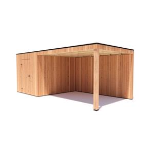 Tuinvoordeel tuinhuis Kubix Douglas 250 x 300 cm + 400 cm overkapping
