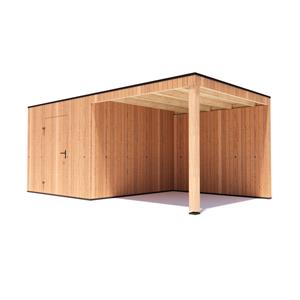 Tuinvoordeel tuinhuis Kubix Douglas 300 x 300 cm + 300 cm overkapping