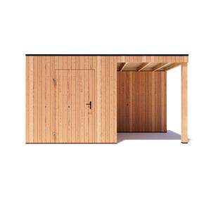 Tuinvoordeel tuinhuis Kubix Douglas 250 x 250 cm + 200 cm overkapping